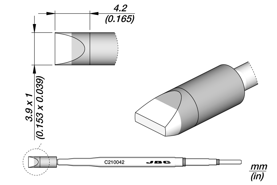 C210042 - Chisel Cartridge 3.9 x 1 S2